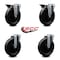Service Caster 6'' Phenolic Wheel Swivel Bolt Hole Caster Set with 2 Posi Lock Brakes, 4PK SCC-BH20S615-PHR-PLB-2-S-2 - alternate 3